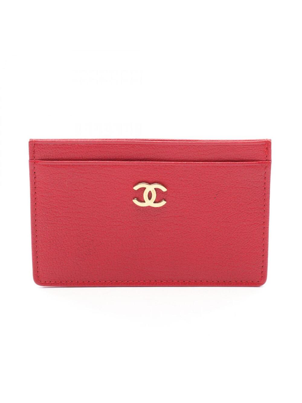 Chanel Coco Mark Card Case Leather Red #278100C39B